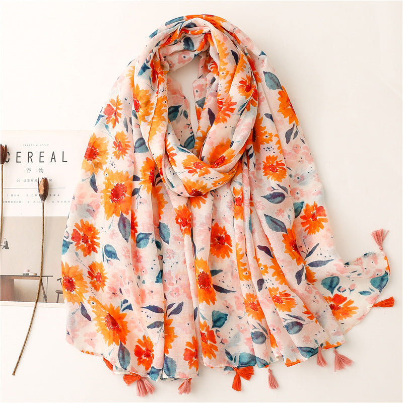 Creative Chinese Style Cotton And Linen Scarf