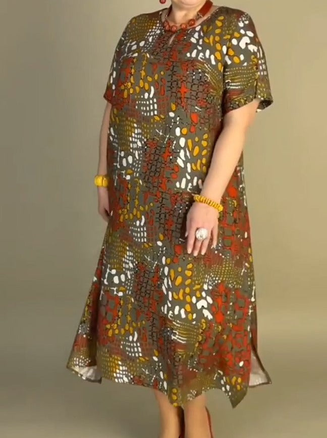 Plus Size Women's Printed Dress