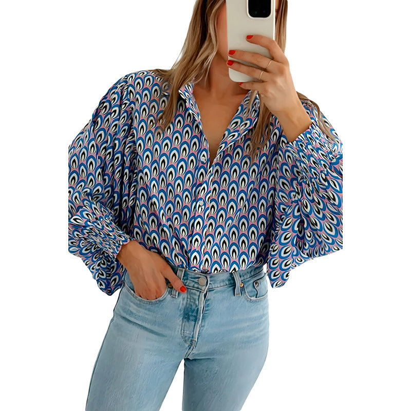 Fashion New Lapel Long Sleeve Shirt Women