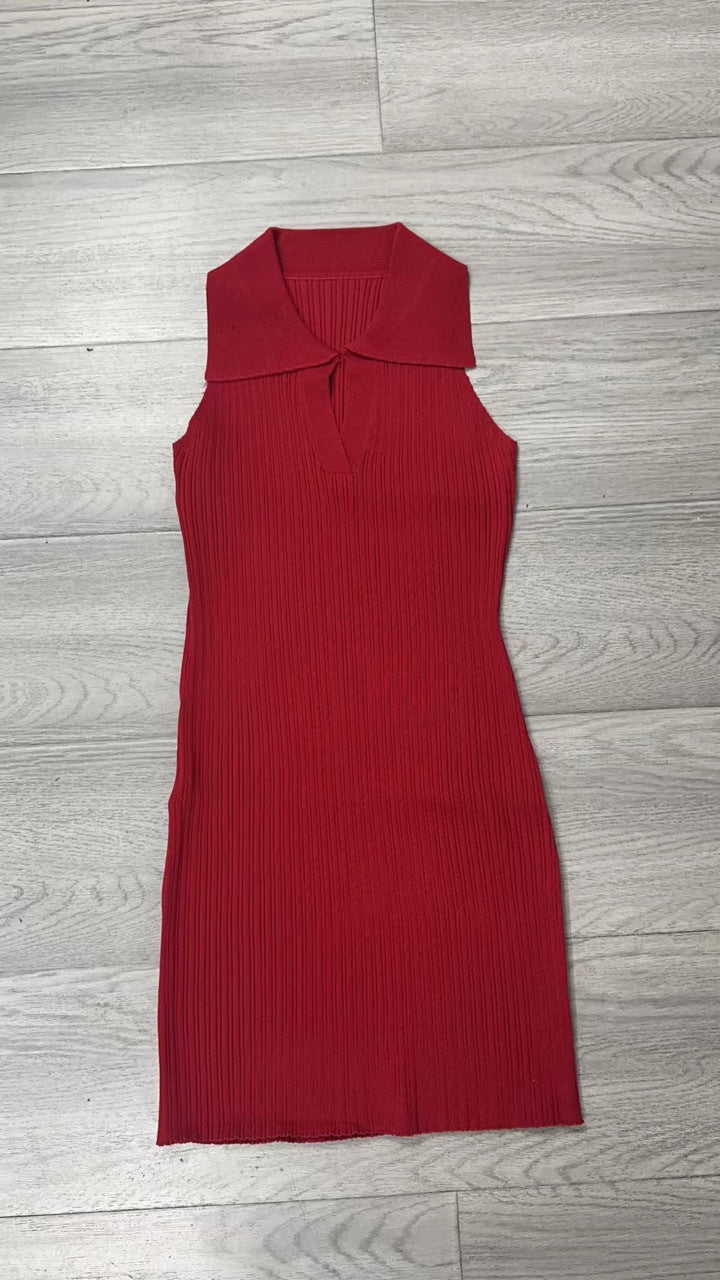 Meiko Elegant Retro Hong Kong Style Slim V-neck Dress