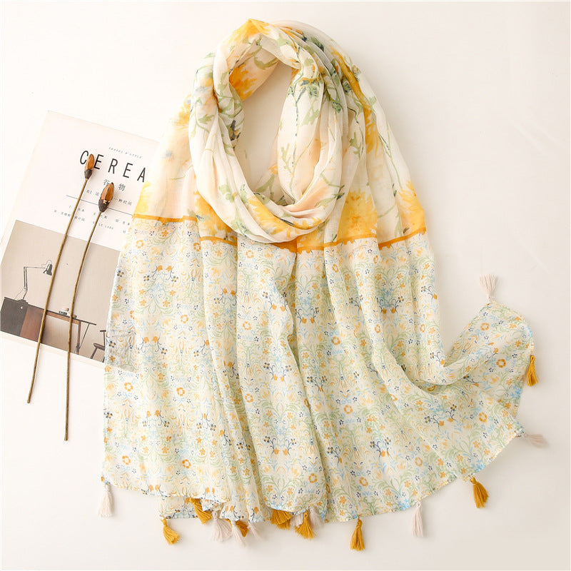 Creative Chinese Style Cotton And Linen Scarf