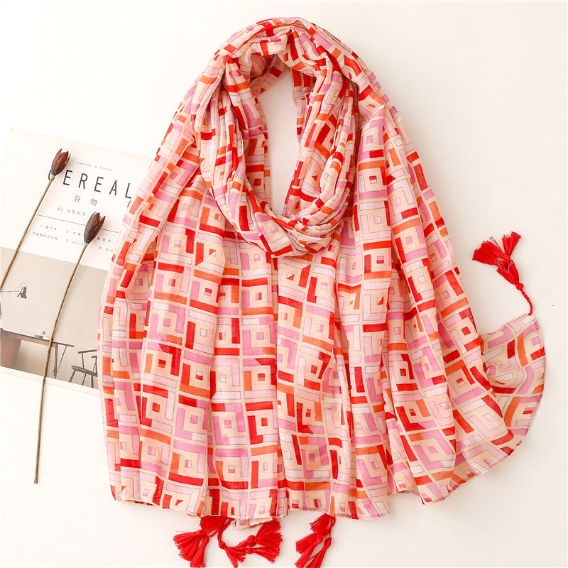 Creative Chinese Style Cotton And Linen Scarf
