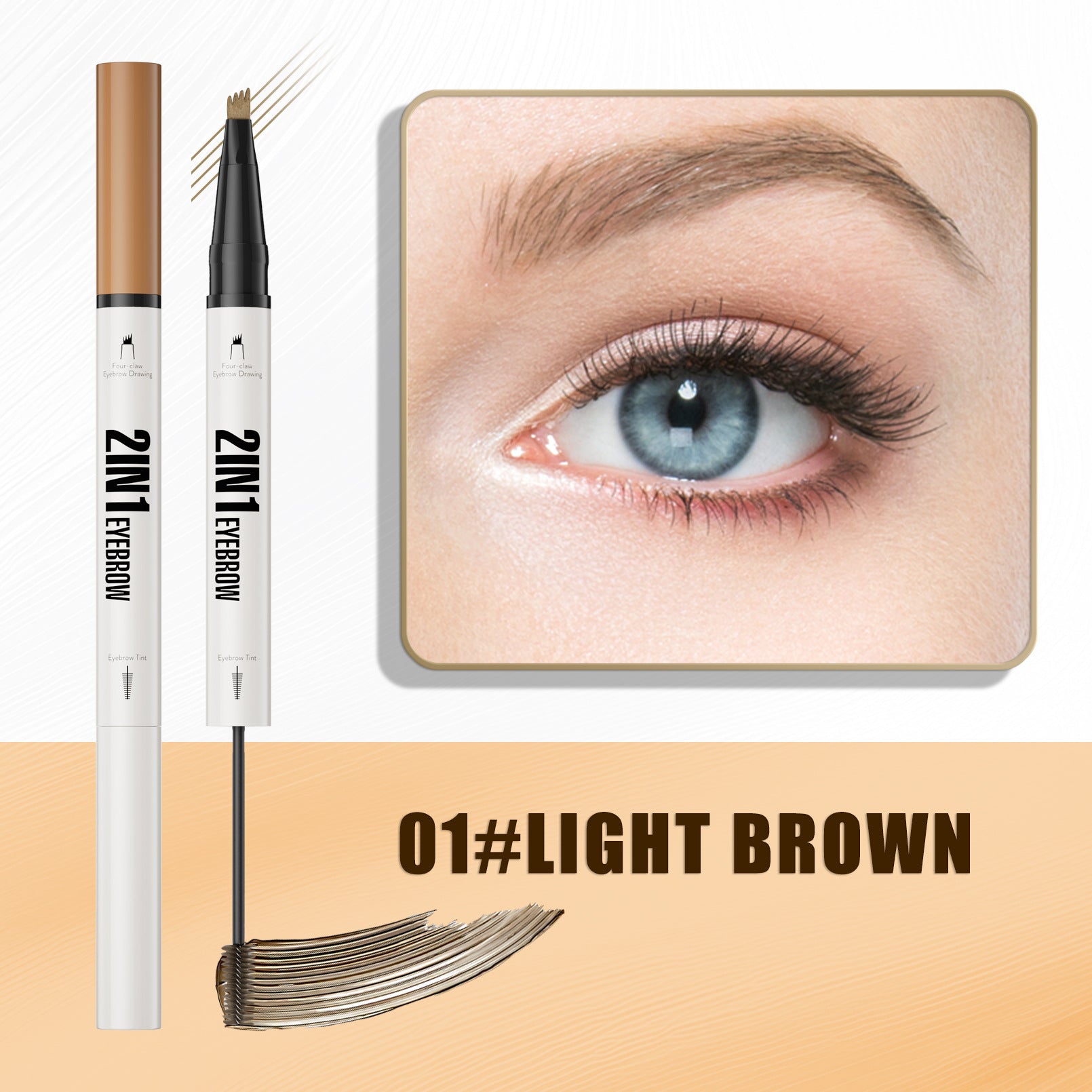 Two-in-one Waterproof Sweat-resistant Not Smudge Multi-color Eyebrow Cream