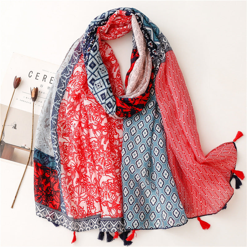 Creative Chinese Style Cotton And Linen Scarf