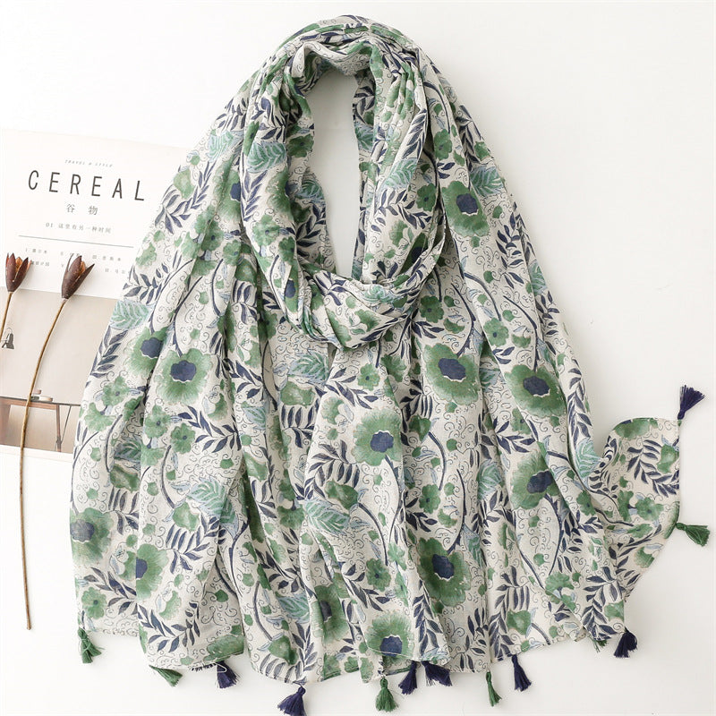 Creative Chinese Style Cotton And Linen Scarf