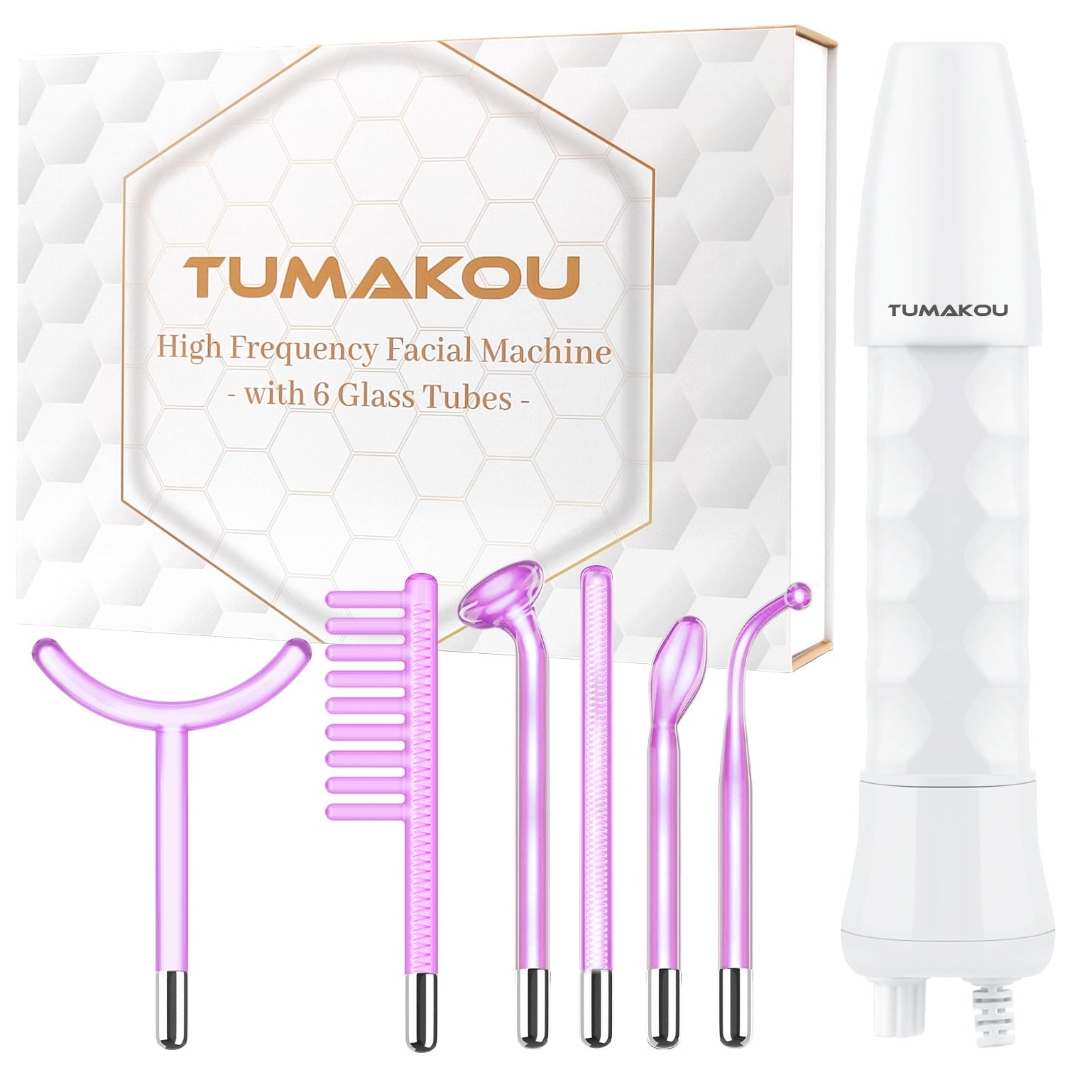 Household High Wave Electrotherapy Rod Six-piece High-frequency Beauty Instrument Eutic Appliance
