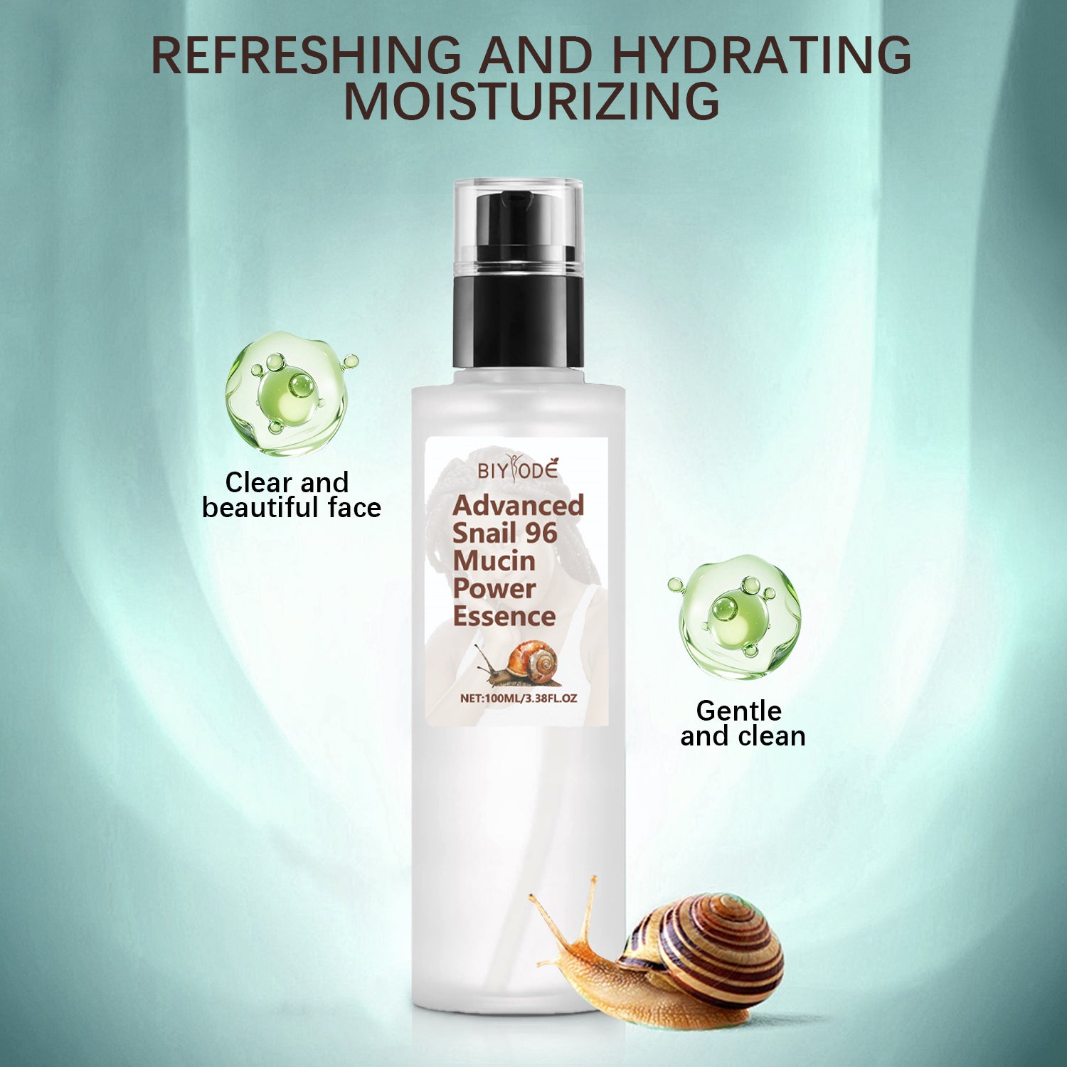Private Label Organic Snail Mucin Deep Moisturizing Whitening Skin Repair Vitamin C Face Serum