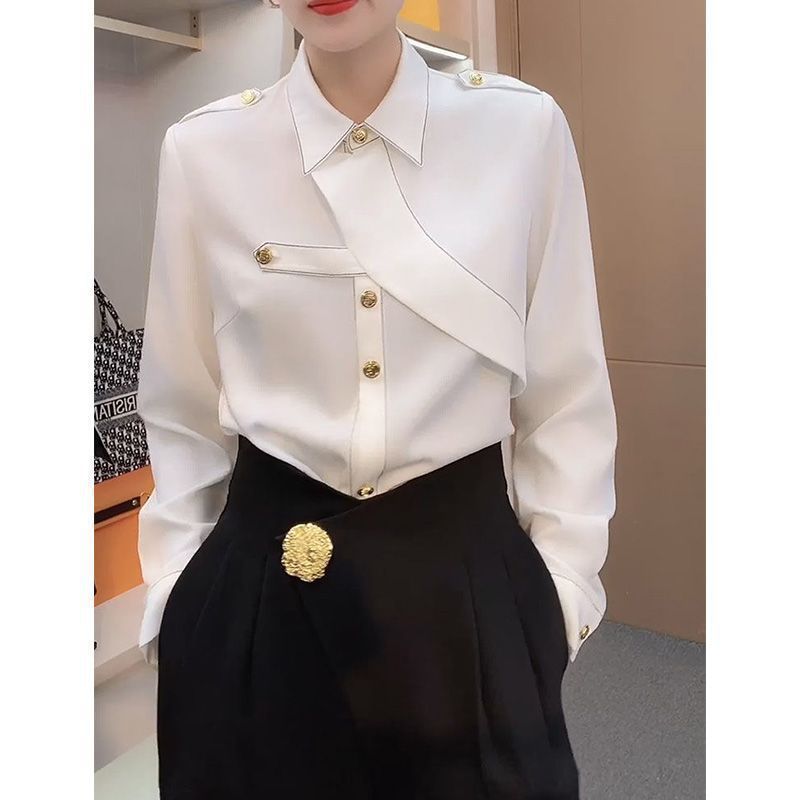 Clothes For Women Spring And Autumn This Year's Popular Shirt Outer Wear Irregular Design Special Interest Light Luxury Temperament