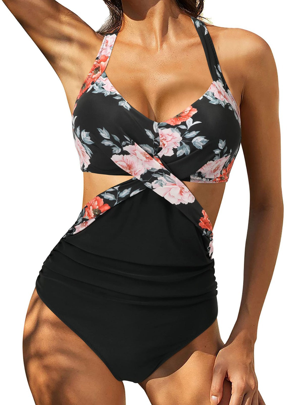 Cross Midriff Outfit Sexy Swimsuit Women