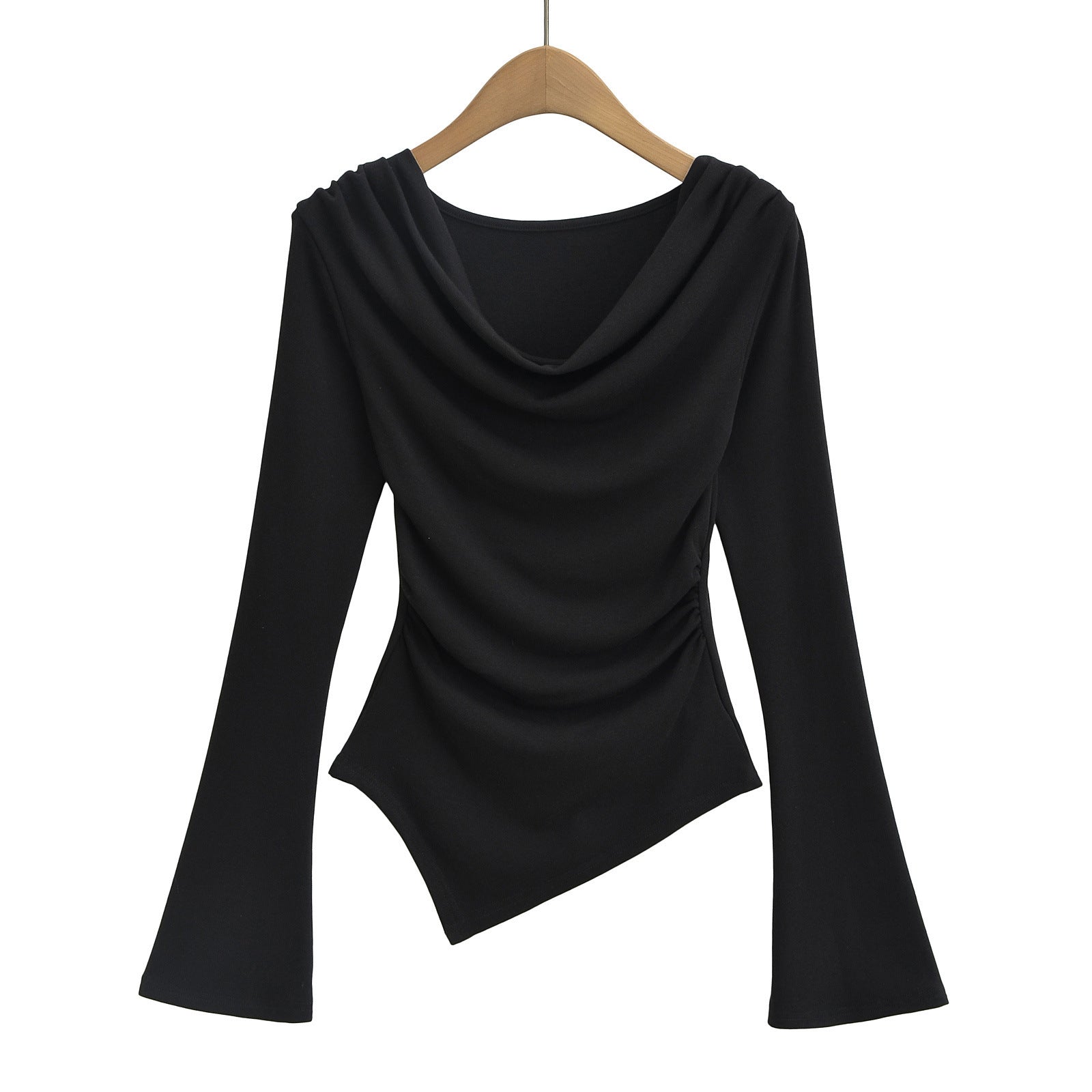 Women's American-style Off-shoulder Flared Long-sleeved Base