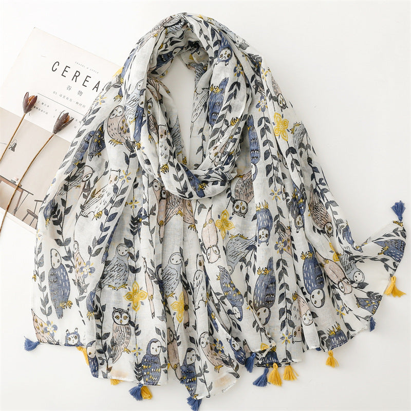 Creative Chinese Style Cotton And Linen Scarf