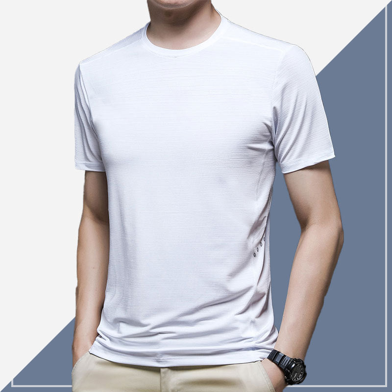 Fashion Summer Ice Silk Short Sleeve T-shirt Men