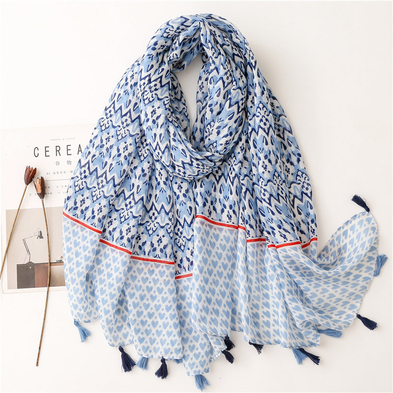 Creative Chinese Style Cotton And Linen Scarf
