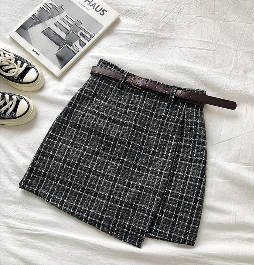 Plaid Anti Light High Waist A-line Skirt With Waistband