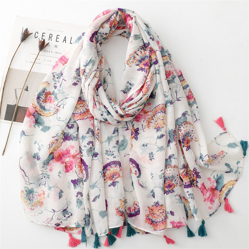 Creative Chinese Style Cotton And Linen Scarf