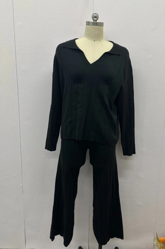 Autumn New Solid Color Line Pattern Slim Lazy Style Suit For Women