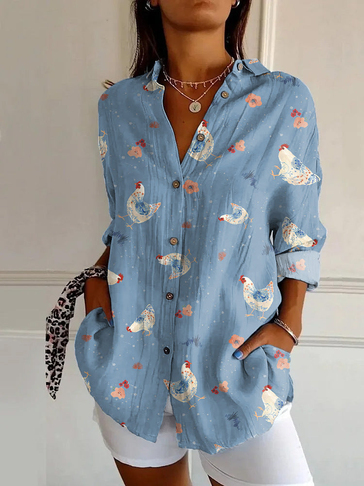 Women's Summer Animal Pattern Printed Shirt