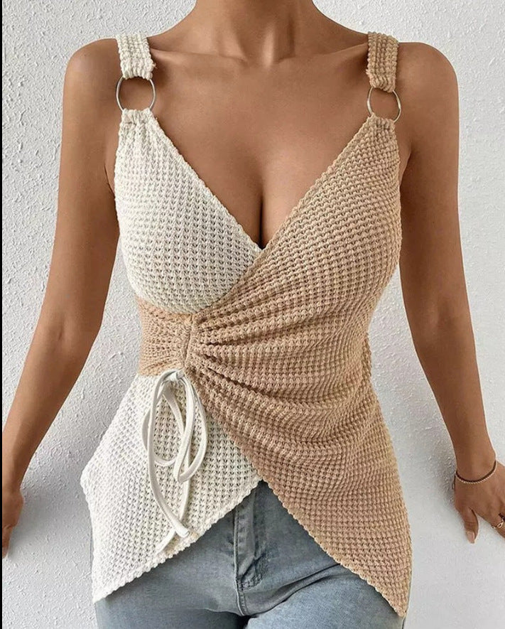 Cool Hot Girl Women's Vest Two-shoulder Color Matching Sling