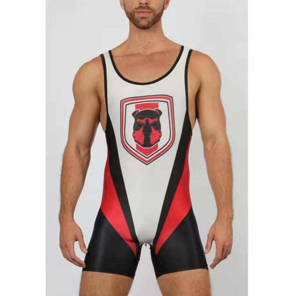 Men's Wrestling Jumpsuit Belly Contracting And Close-fitting