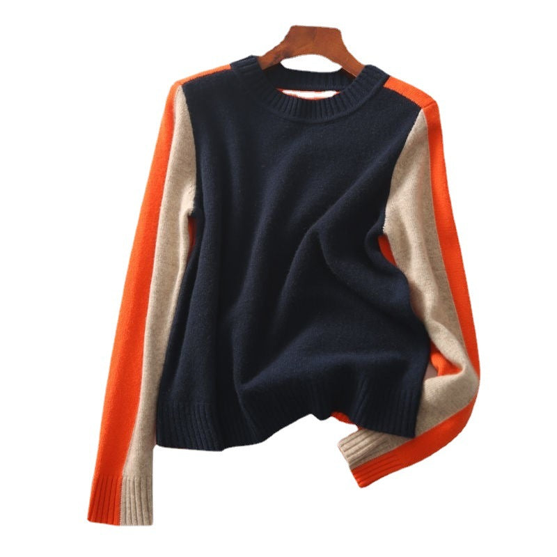 Simple Western Style Colored Pullover Bottoming Sweater