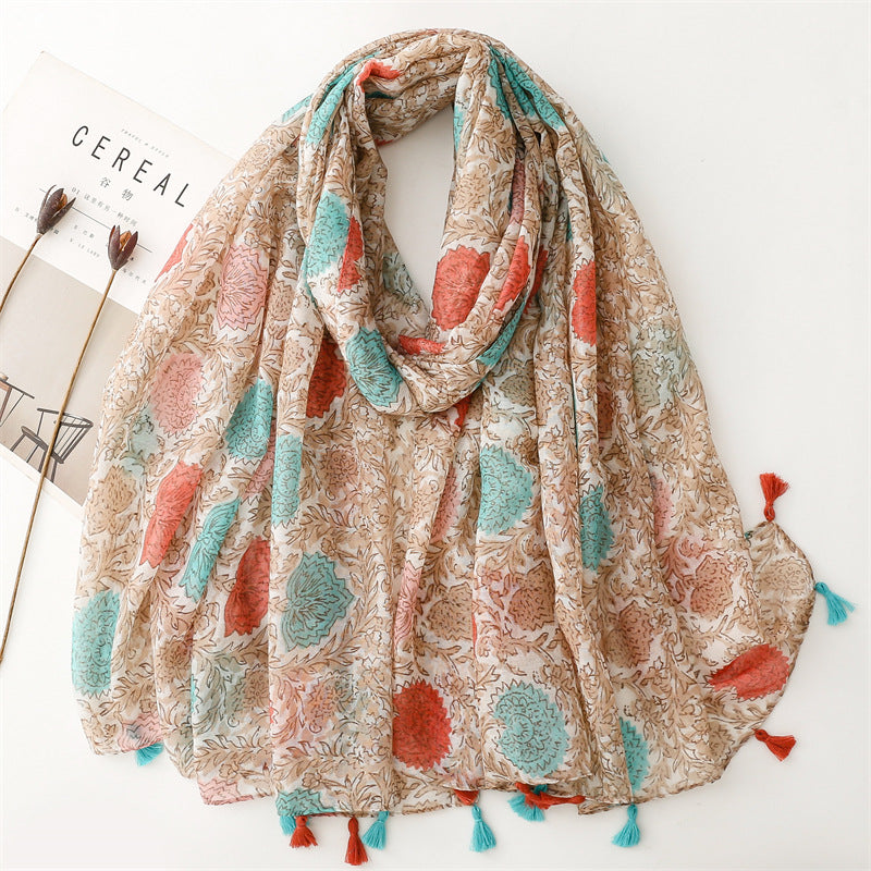 Creative Chinese Style Cotton And Linen Scarf