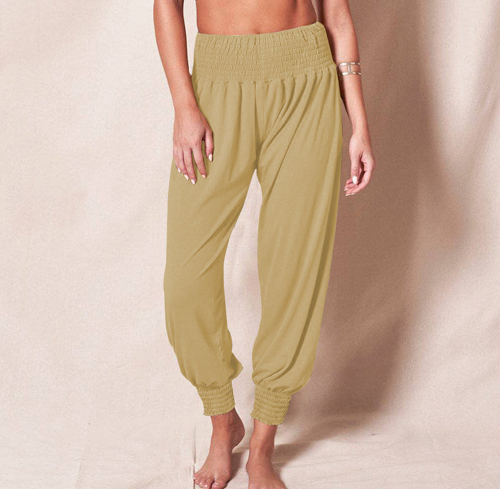 Casual Loose Trousers Solid Color Sports Yoga Ankle Banded Pants Women