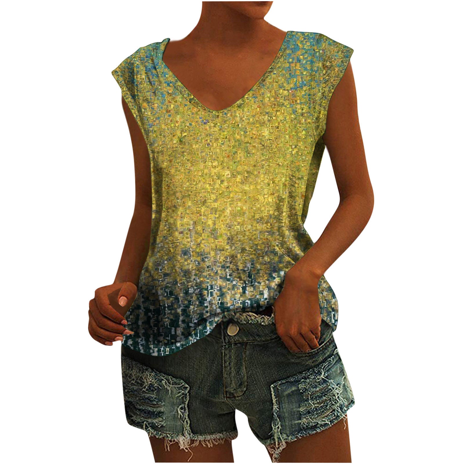 Printed All-matching Women's Sleeveless Vest