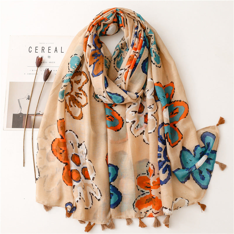 Creative Chinese Style Cotton And Linen Scarf