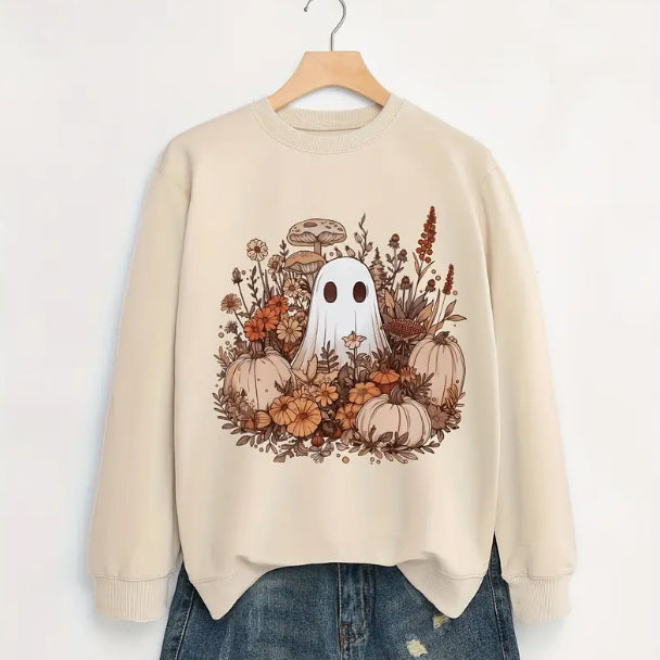 Letter Fleece Printed Casual Long Sleeved Sweatshirt