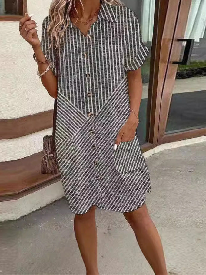 Women's Striped Dress Summer Fashion