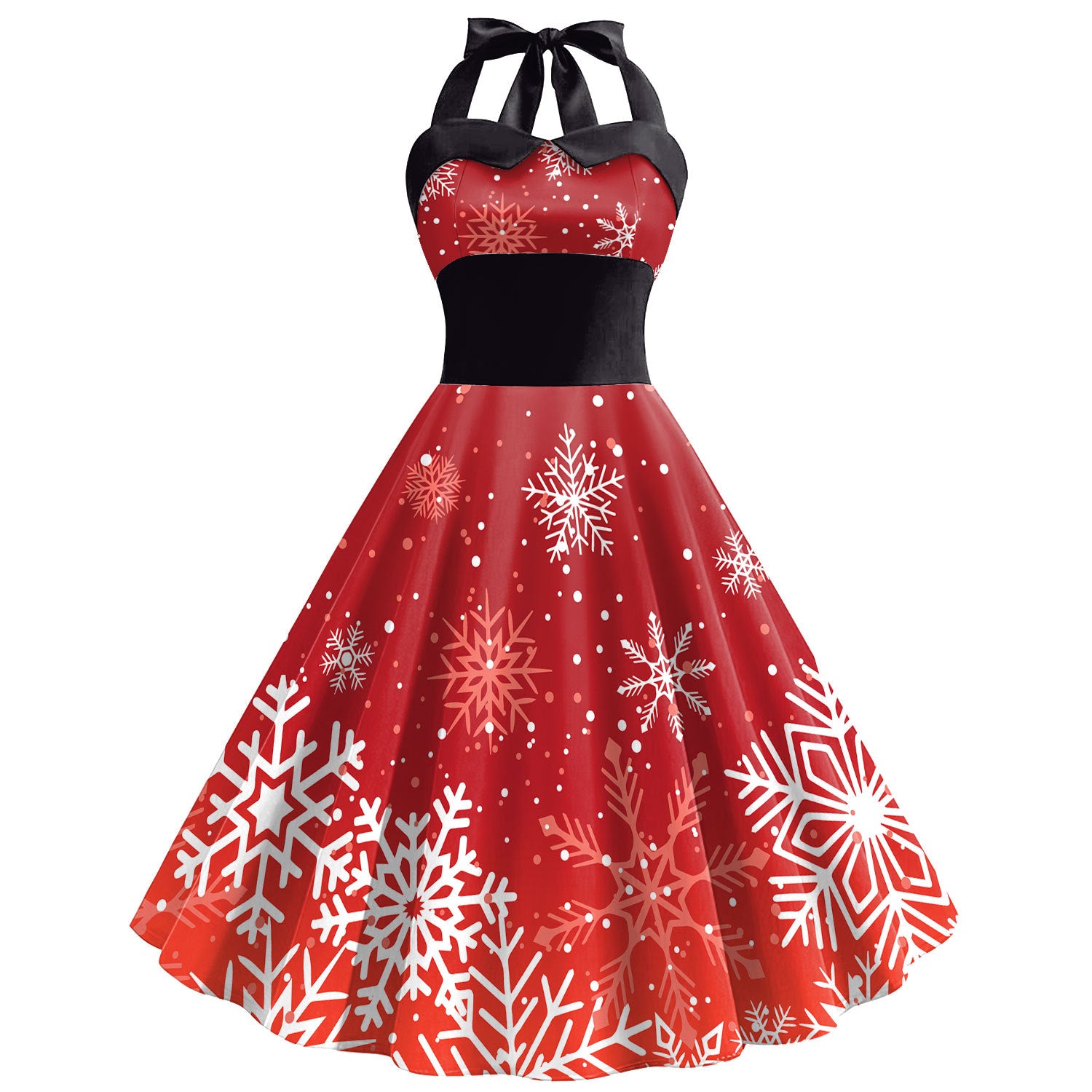 Christmas Dress Christmas Snowflake Print Women's