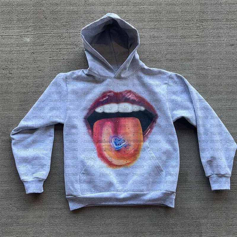 Big Mouth Printed Hip Hop Sweater