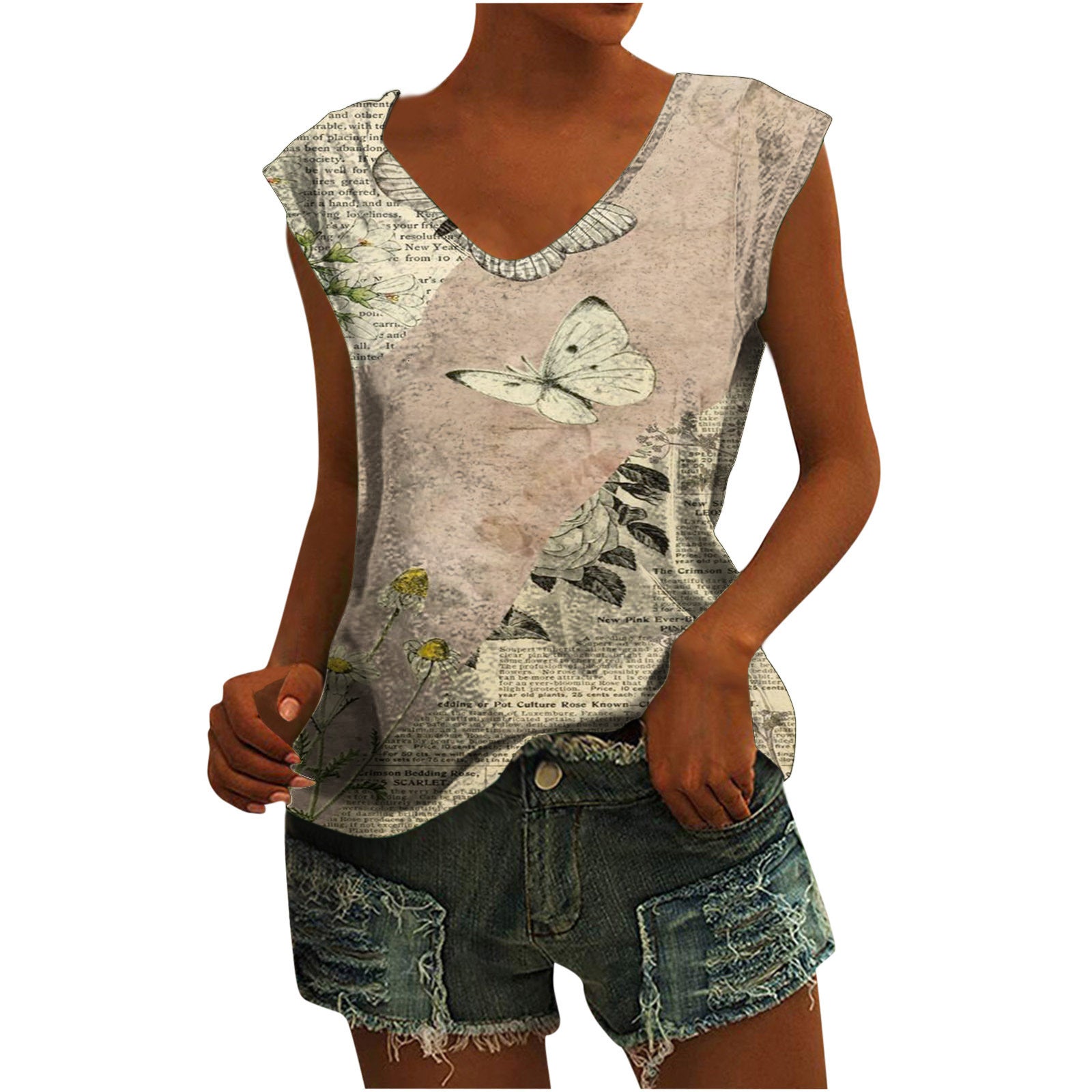 Printed All-matching Women's Sleeveless Vest