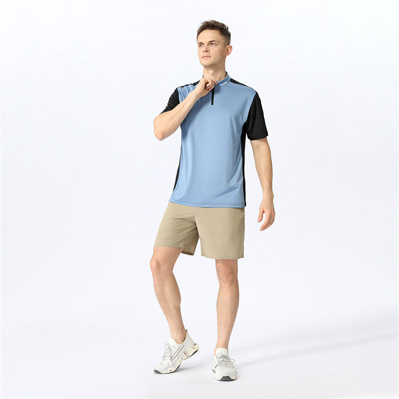 Fashion Personality Ice Silk Short Sleeve T-shirt Men