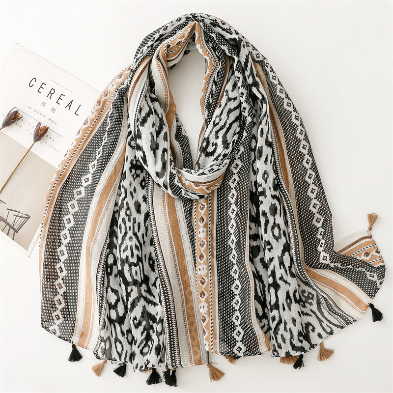 Creative Chinese Style Cotton And Linen Scarf
