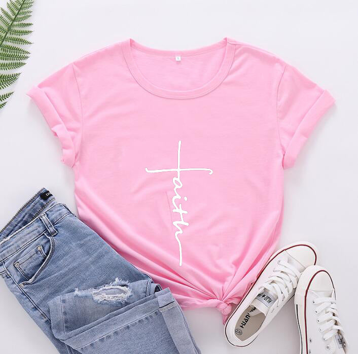 Women's Fashionable English Letter Short Sleeve Top