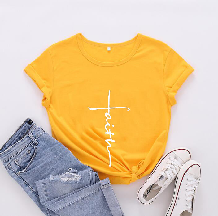 Women's Fashionable English Letter Short Sleeve Top