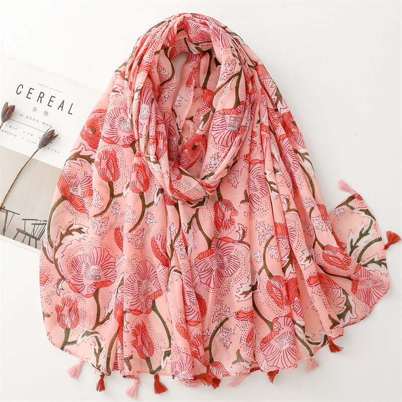 Creative Chinese Style Cotton And Linen Scarf