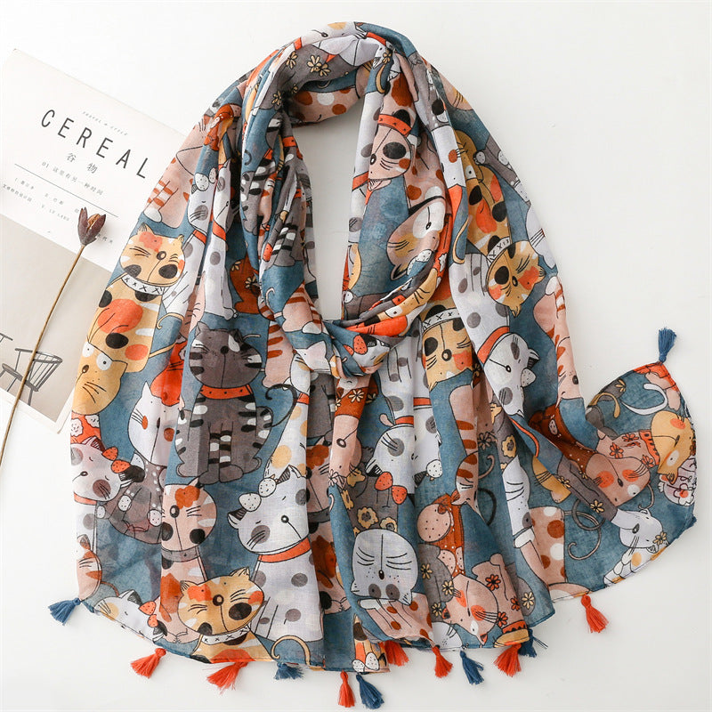 Creative Chinese Style Cotton And Linen Scarf