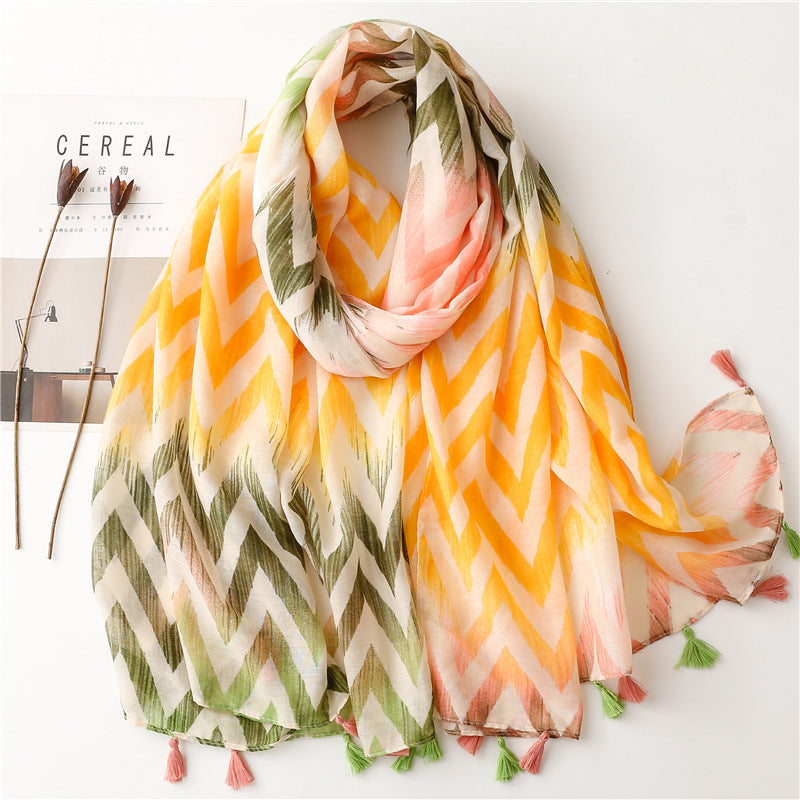 Creative Chinese Style Cotton And Linen Scarf