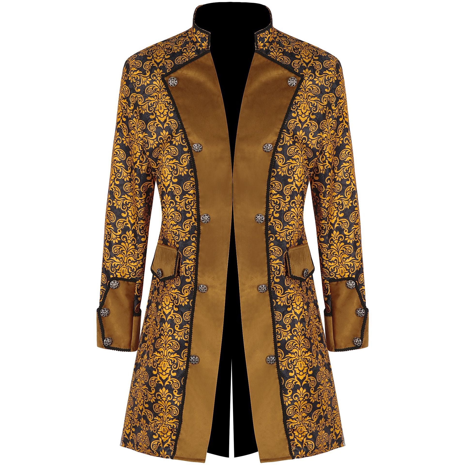 Medieval European And American Men's Overcoat Solid Color Fashion