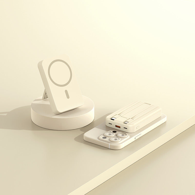 Power Bank Two-way Super Fast Charge Magnetic Portable Wireless Power Bank With Line