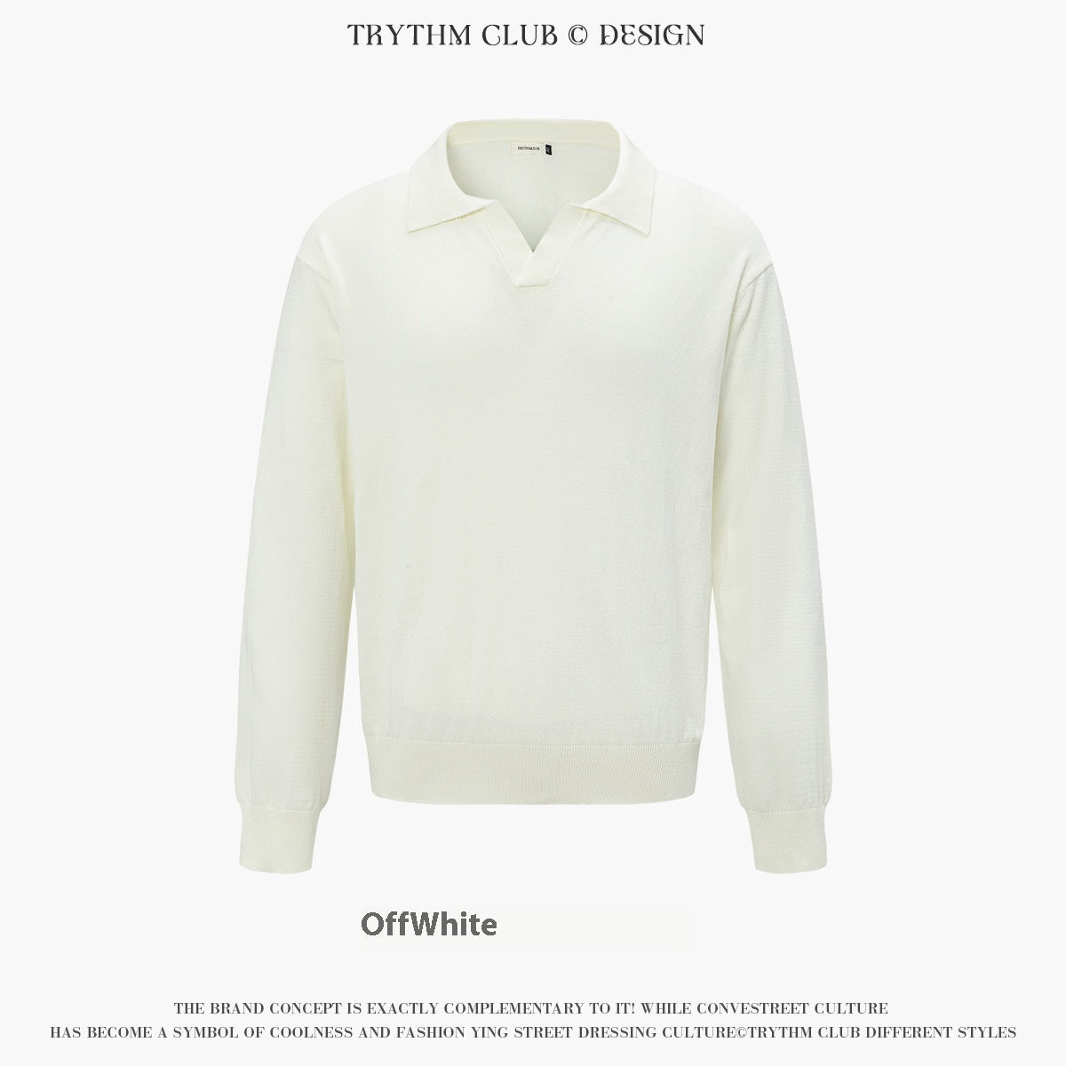 Autumn And Winter Men And Women Wear Boutique Lapel Long Sleeve Half Open Polo Shirt