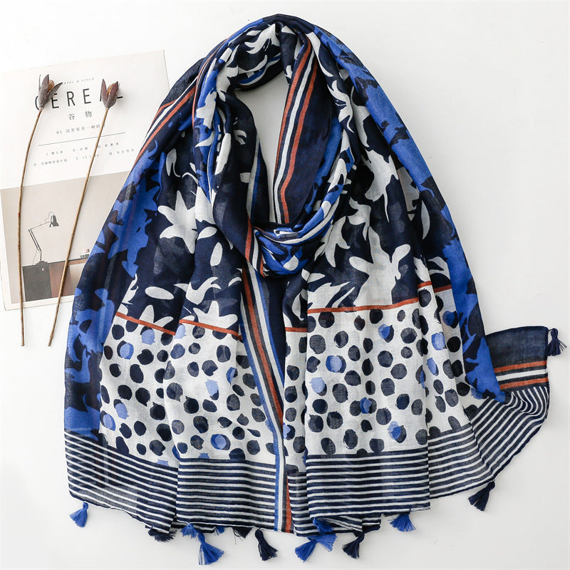 Creative Chinese Style Cotton And Linen Scarf