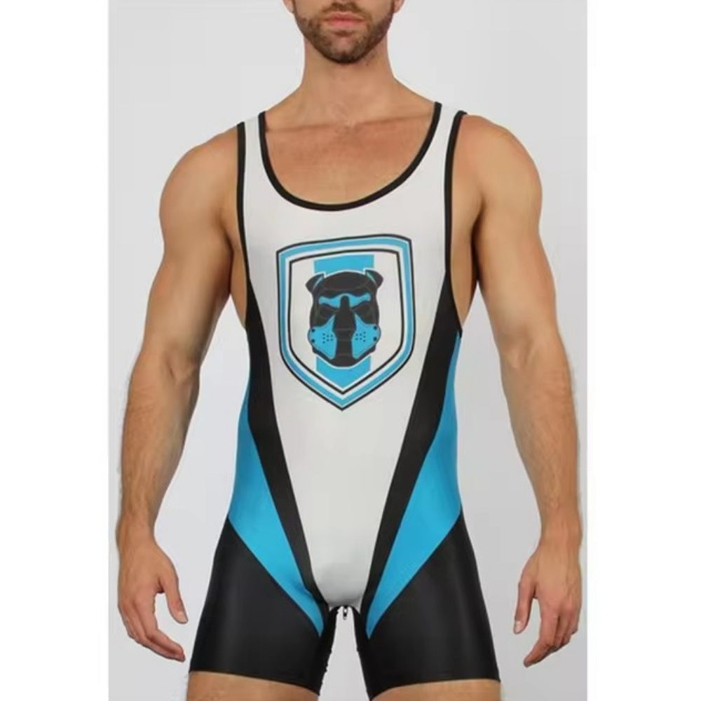 Men's Wrestling Jumpsuit Belly Contracting And Close-fitting