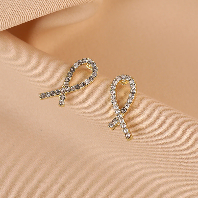 Full Diamond Cross Niche Design Western Style Earrings