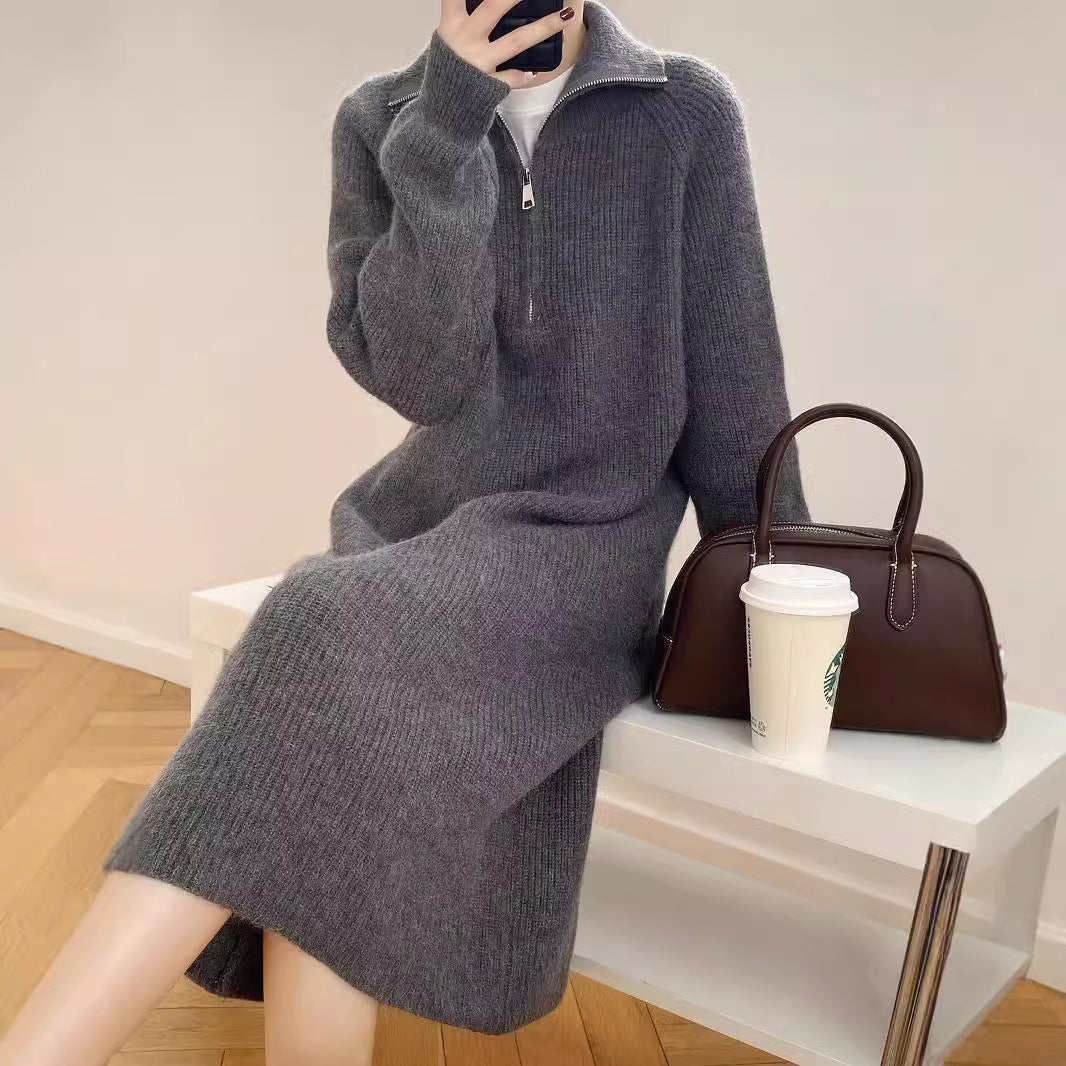 Retro Long Fashion Knitted Dress Women