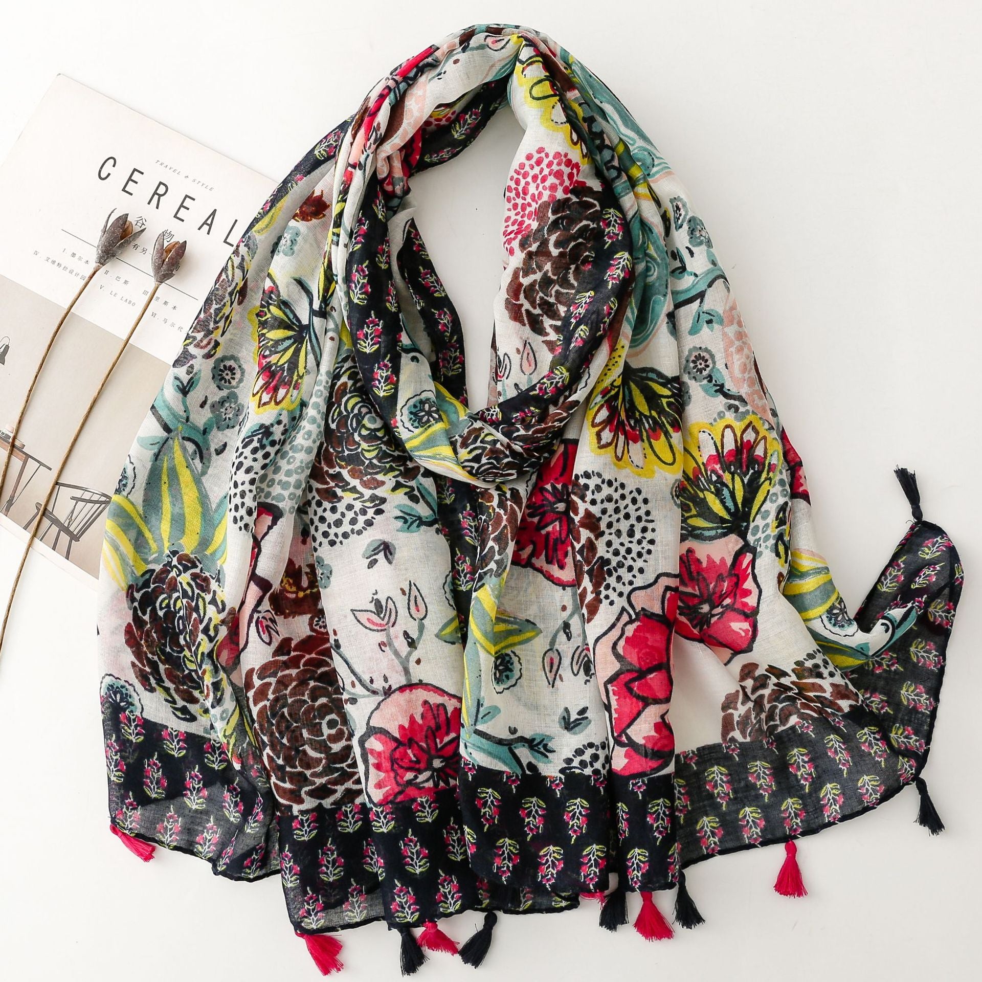 Creative Chinese Style Cotton And Linen Scarf