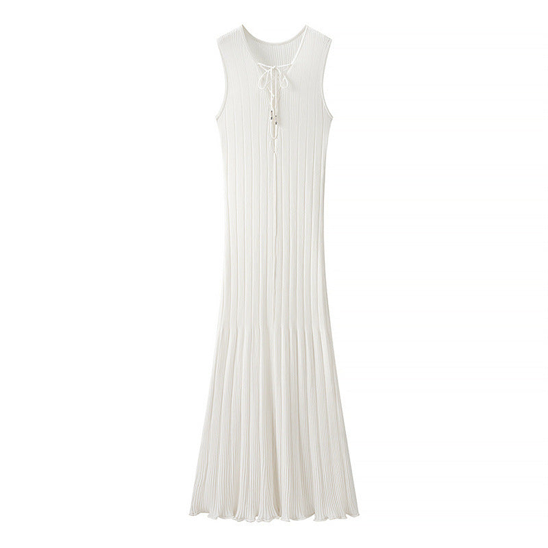 Trade Cross-border Sleeveless Deep V Lace-up Sexy Slim Vest Dress