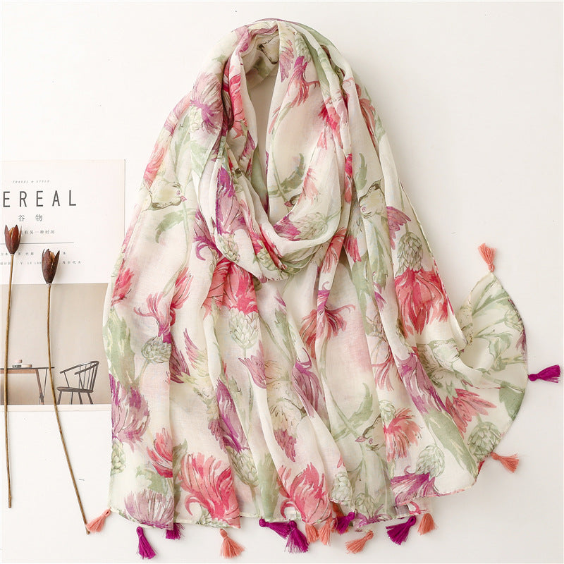 Creative Chinese Style Cotton And Linen Scarf